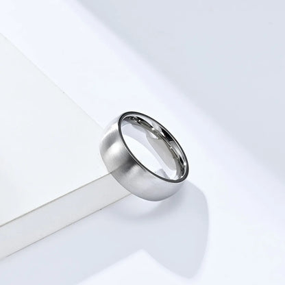 Simple Style Solid Color Titanium Steel Rings 1 Piece