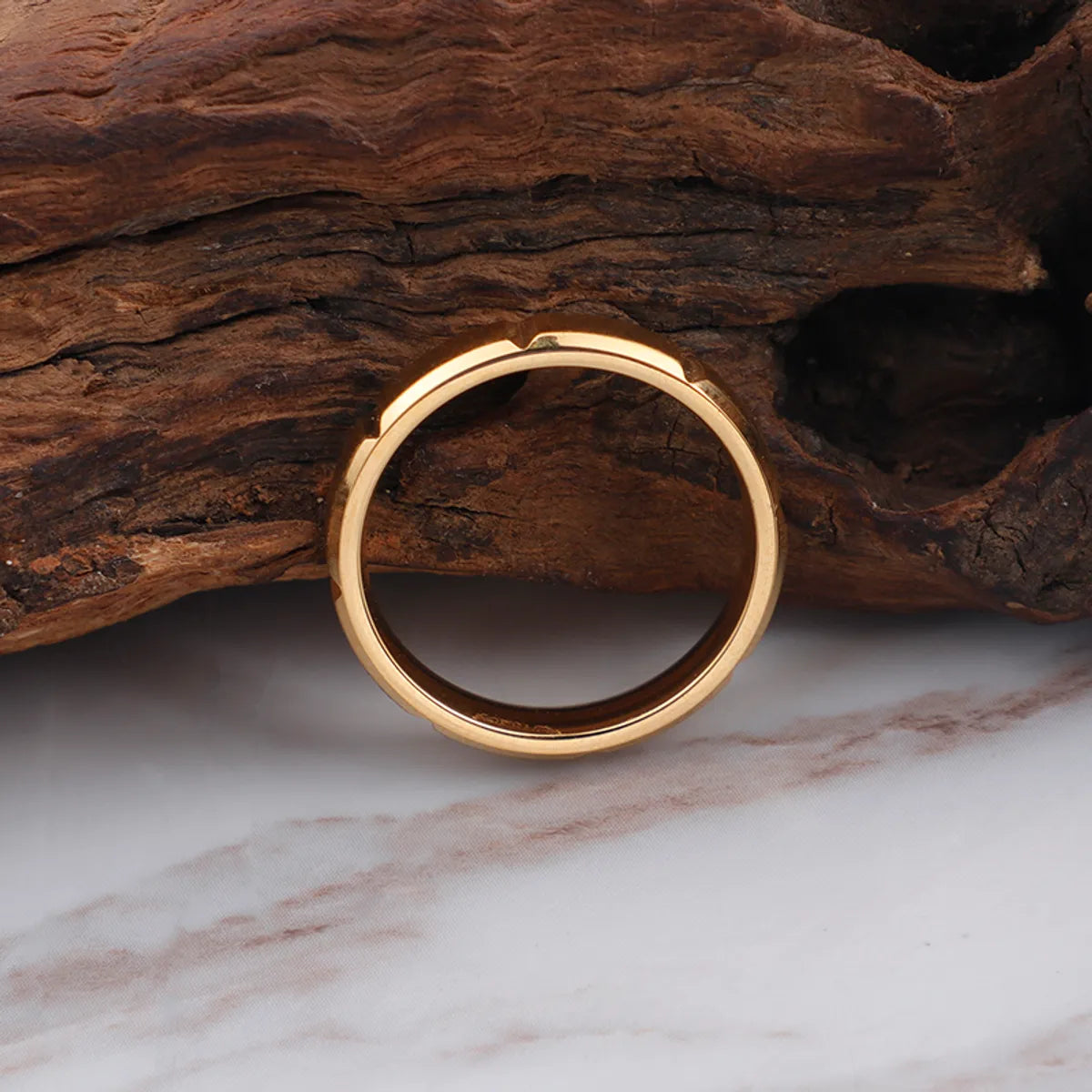 Simple Style Solid Color Titanium Steel Rings