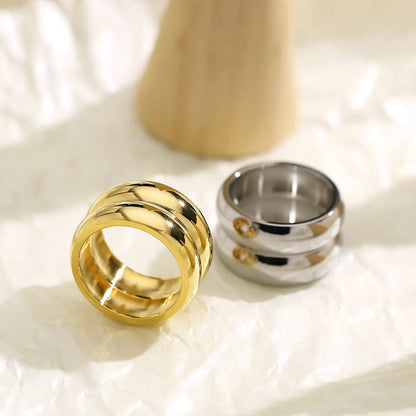 Simple Style Solid Color Titanium Steel Rings