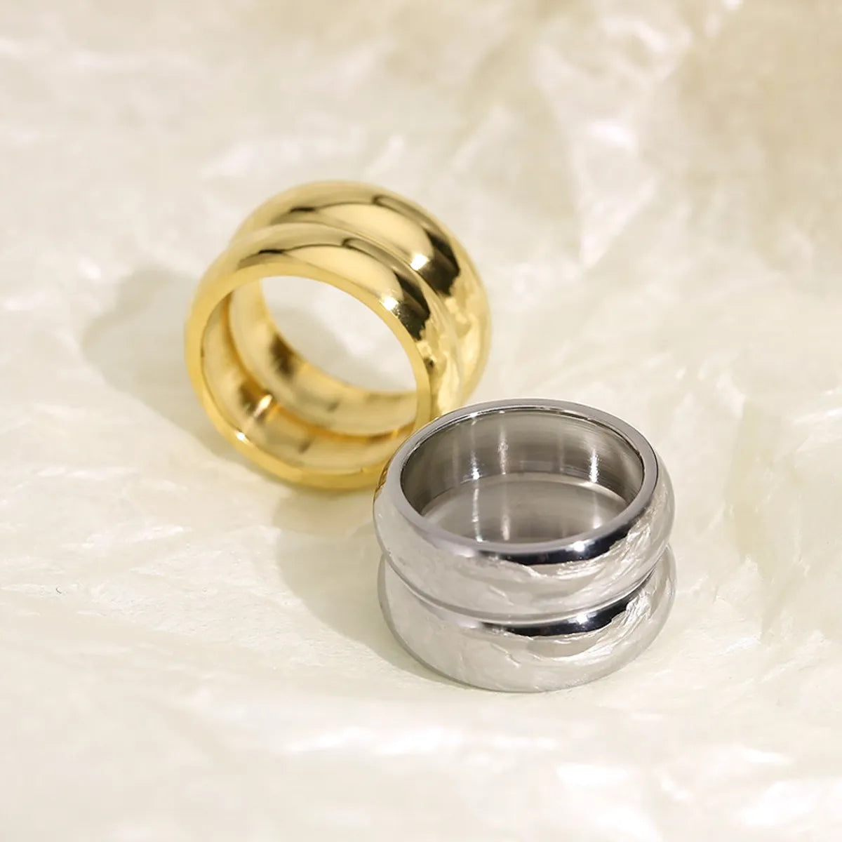 Simple Style Solid Color Titanium Steel Rings