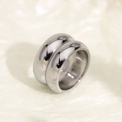 Simple Style Solid Color Titanium Steel Rings