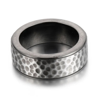 Simple Style Solid Color Titanium Steel Stoving Varnish Men'S Rings