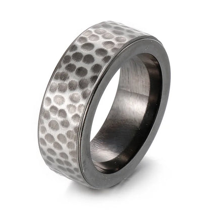 Simple Style Solid Color Titanium Steel Stoving Varnish Men'S Rings