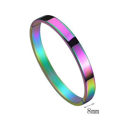 Simple Style Solid Color Titanium Steel Unisex Bangle