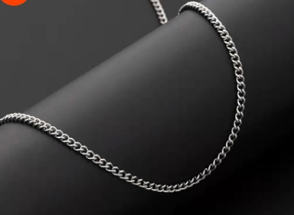 Simple Style Solid Color Titanium Steel Unisex Necklace