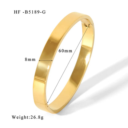 Simple Style Solid Color Titanium Steel Wholesale Bangle