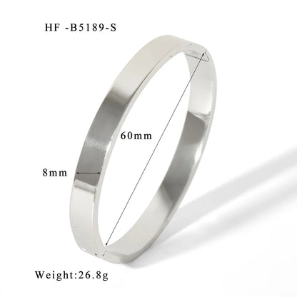 Simple Style Solid Color Titanium Steel Wholesale Bangle