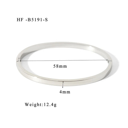 Simple Style Solid Color Titanium Steel Wholesale Bangle