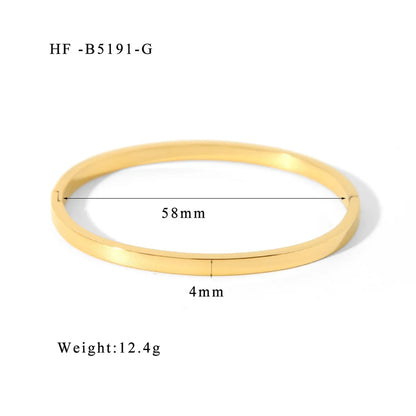 Simple Style Solid Color Titanium Steel Wholesale Bangle