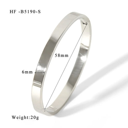 Simple Style Solid Color Titanium Steel Wholesale Bangle