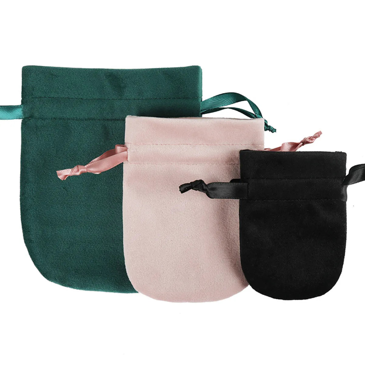 Simple Style Solid Color Velvet Jewelry Packaging Bags