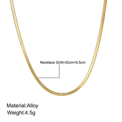 Simple Style Solid Color Zinc Alloy Plating Gold Plated Women'S Necklace