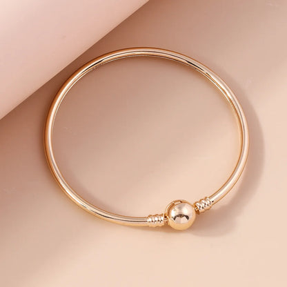 Simple Style Solid Color Zinc Alloy Women's Bangle