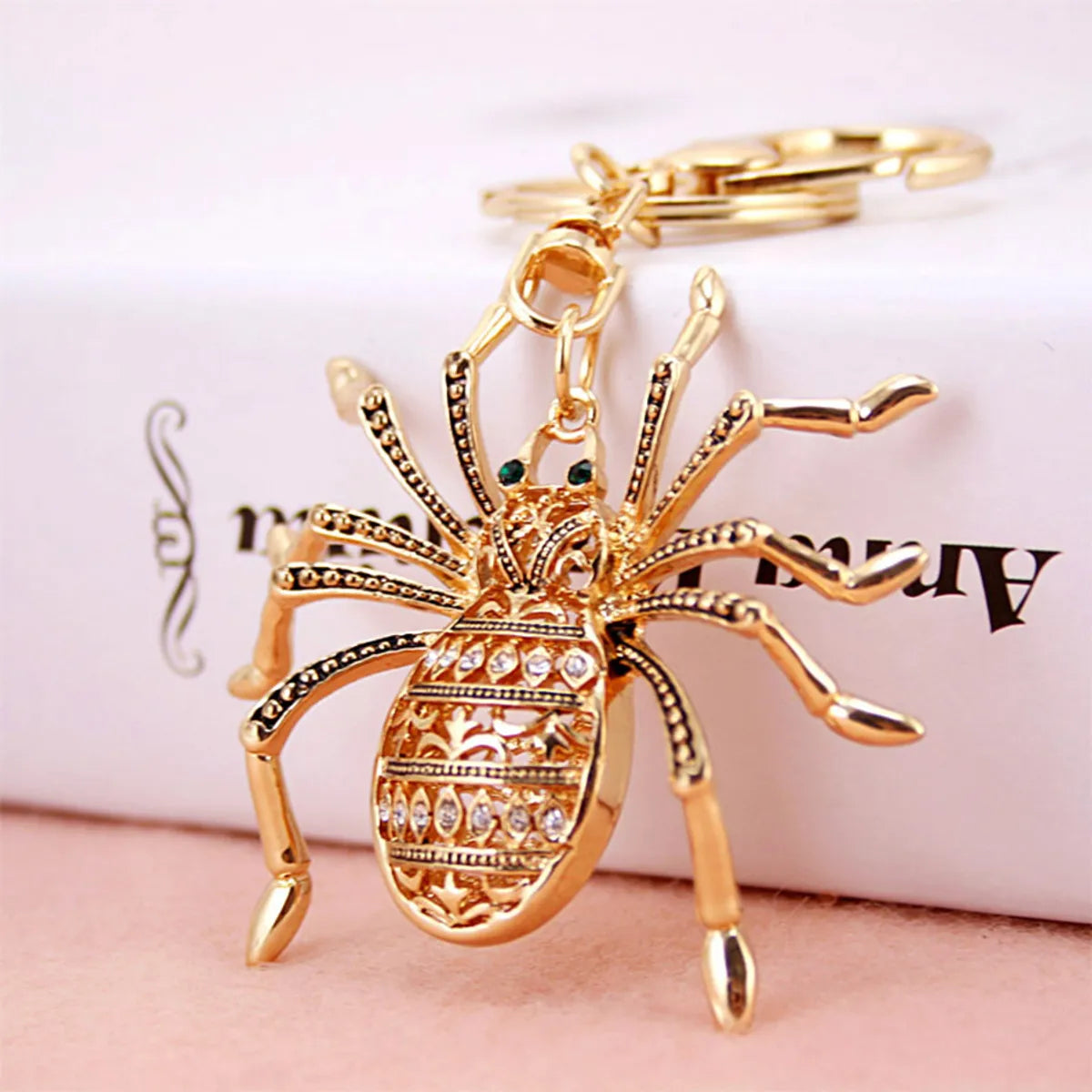 Simple Style Spider Alloy Inlay Rhinestones Women'S Keychain