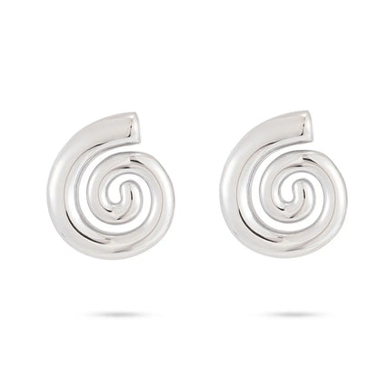 Simple Style Spiral Stainless Steel Ear Studs 1 Pair