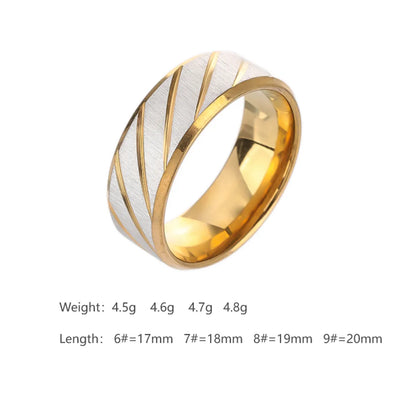 304 Stainless Steel 14K Gold Plated Simple Style Spiral Stripe Rings