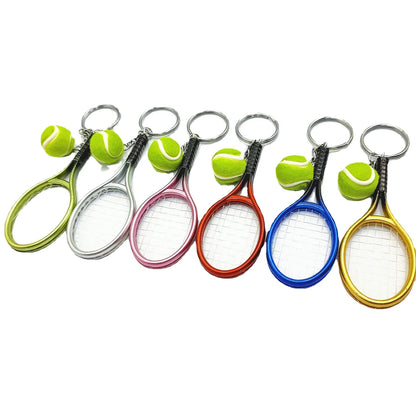 Simple Style Sports Tennis Racket Plastic Unisex Bag Pendant Keychain