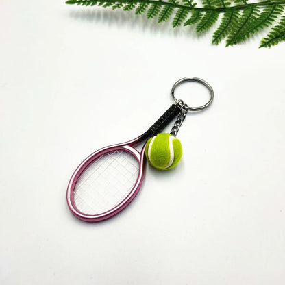 Simple Style Sports Tennis Racket Plastic Unisex Bag Pendant Keychain