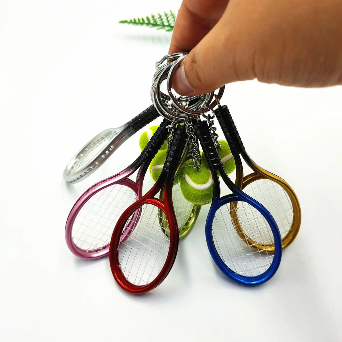 Simple Style Sports Tennis Racket Plastic Unisex Bag Pendant Keychain