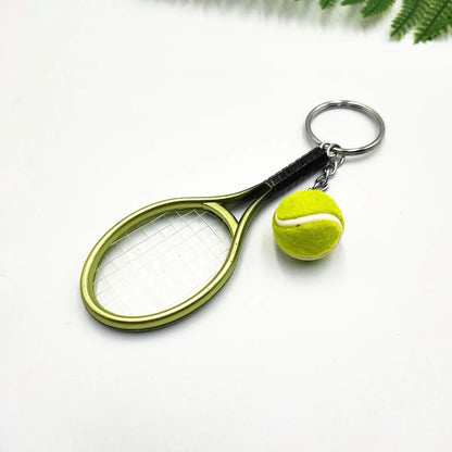 Simple Style Sports Tennis Racket Plastic Unisex Bag Pendant Keychain