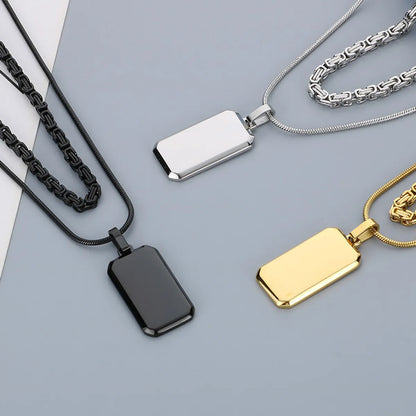 Simple Style Square 304 Stainless Steel 18K Gold Plated Men'S Double Layer Necklaces