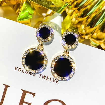 Simple Style Square Alloy Inlay Rhinestones Women's Drop Earrings