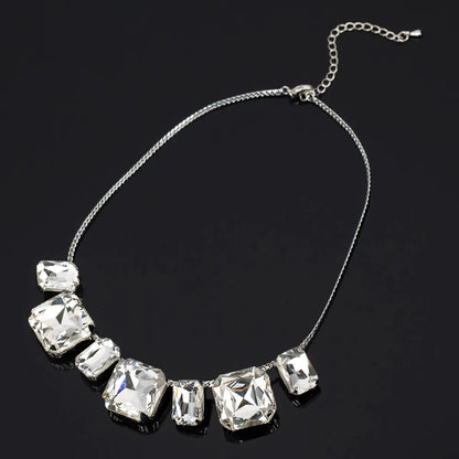 Simple Style Square Alloy Inlay Zircon Women'S Necklace