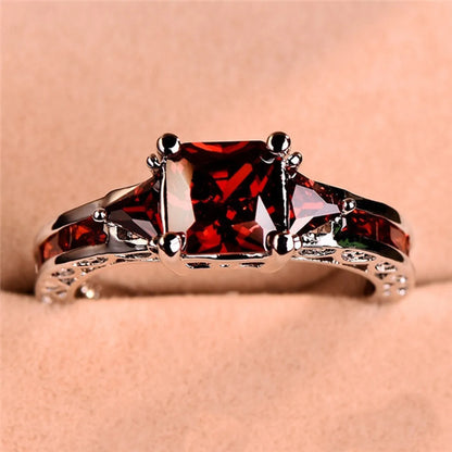 Simple Style Square Alloy Inlay Zircon Women'S Rings