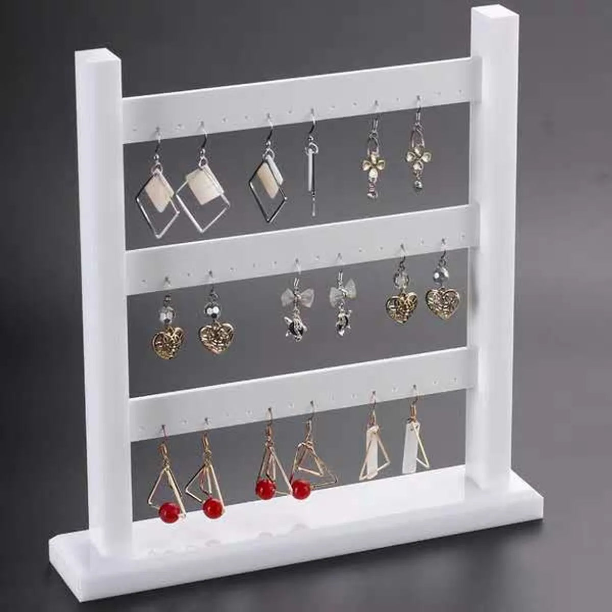 Simple Style Square Arylic Jewelry Rack