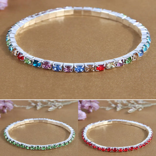 Simple Style Square Ferroalloy Inlay Rhinestones Women's Bracelets