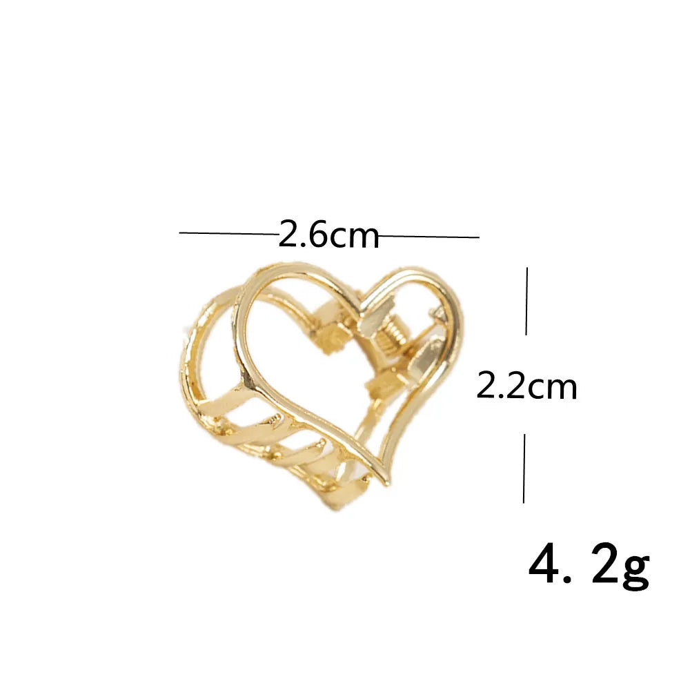 Simple Style Square Oval Heart Shape Metal Plating Hair Claws 1 Piece