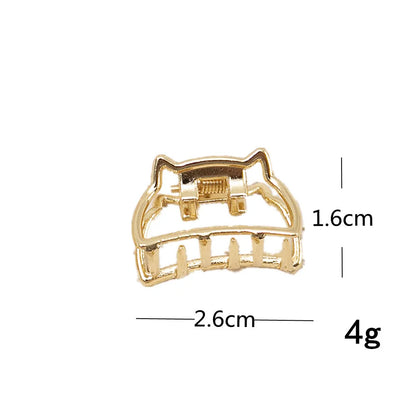 Simple Style Square Oval Heart Shape Metal Plating Hair Claws 1 Piece