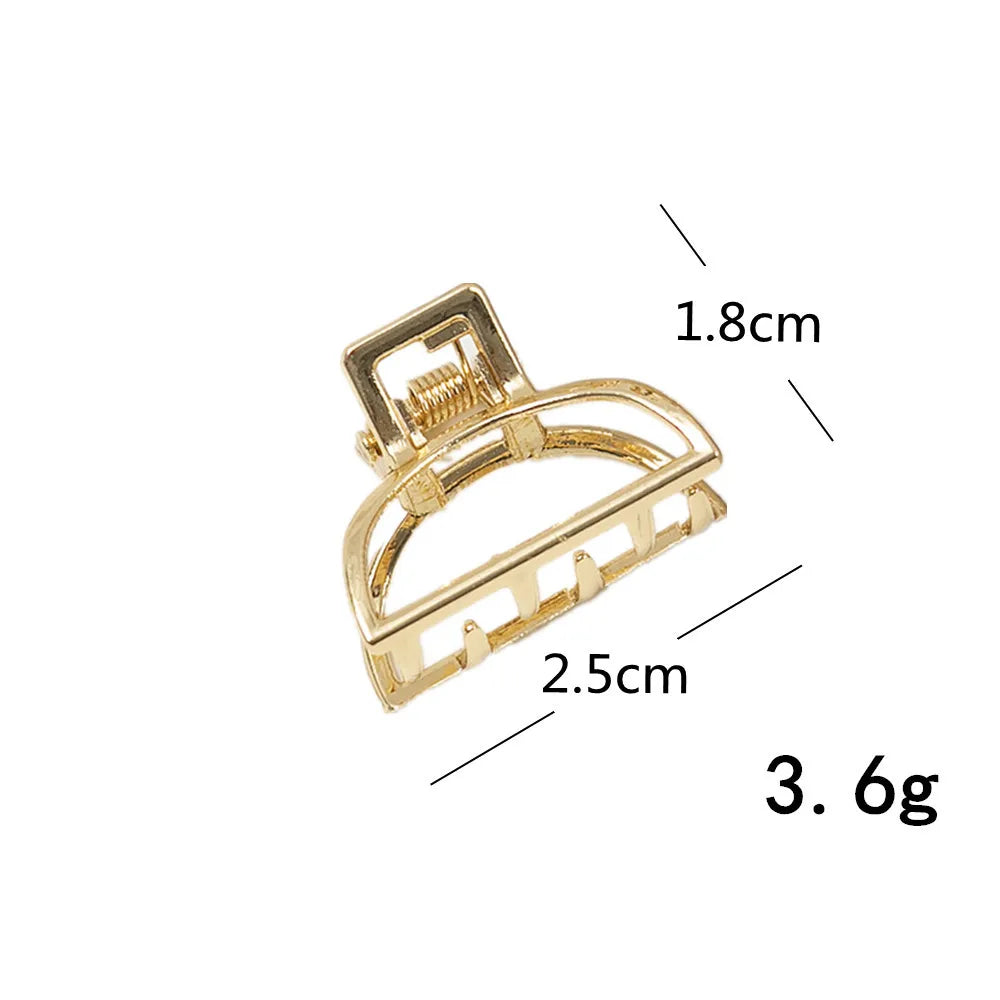 Simple Style Square Oval Heart Shape Metal Plating Hair Claws 1 Piece