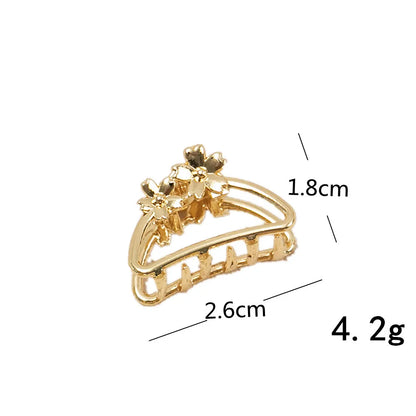 Simple Style Square Oval Heart Shape Metal Plating Hair Claws 1 Piece