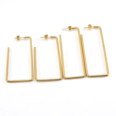 Simple Style Square Stainless Steel Ear Studs Polishing Plating Stainless Steel Earrings