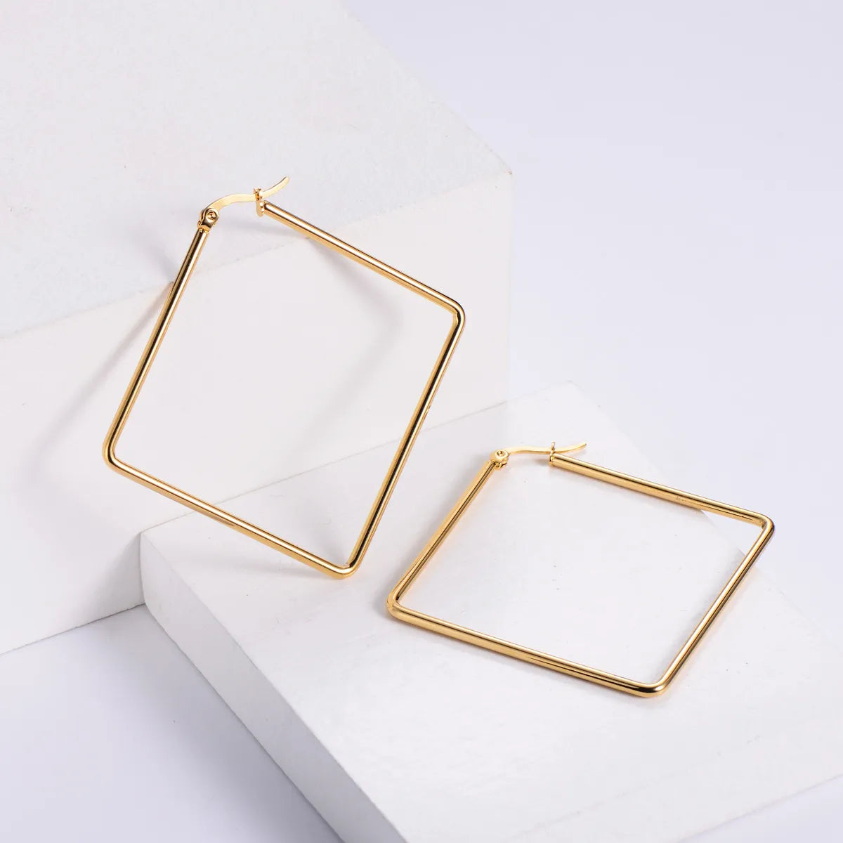 Simple Style Square Stainless Steel Earrings Plating Stainless Steel Earrings