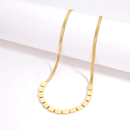 Simple Style Square Stainless Steel Necklace Plating Stainless Steel Necklaces