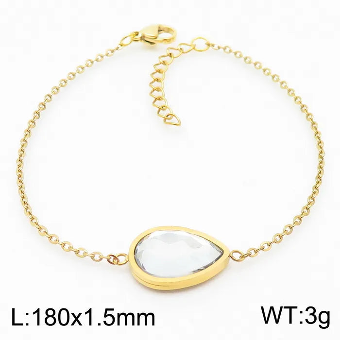 Simple Style Square Stainless Steel 18K Gold Plated Bracelets In Bulk