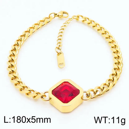 Simple Style Square Stainless Steel 18K Gold Plated Bracelets In Bulk