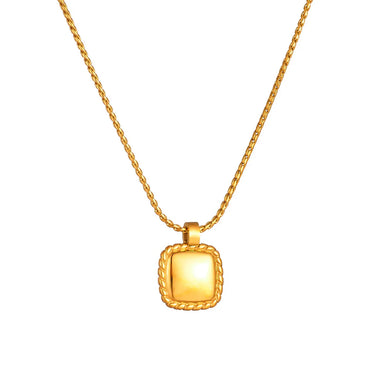 Simple Style Square Stainless Steel Plating 18k Gold Plated Pendant Necklace