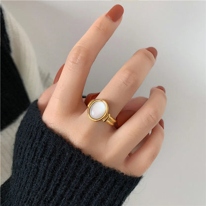 Simple Style Square Stainless Steel Plating 18k Gold Plated Rings