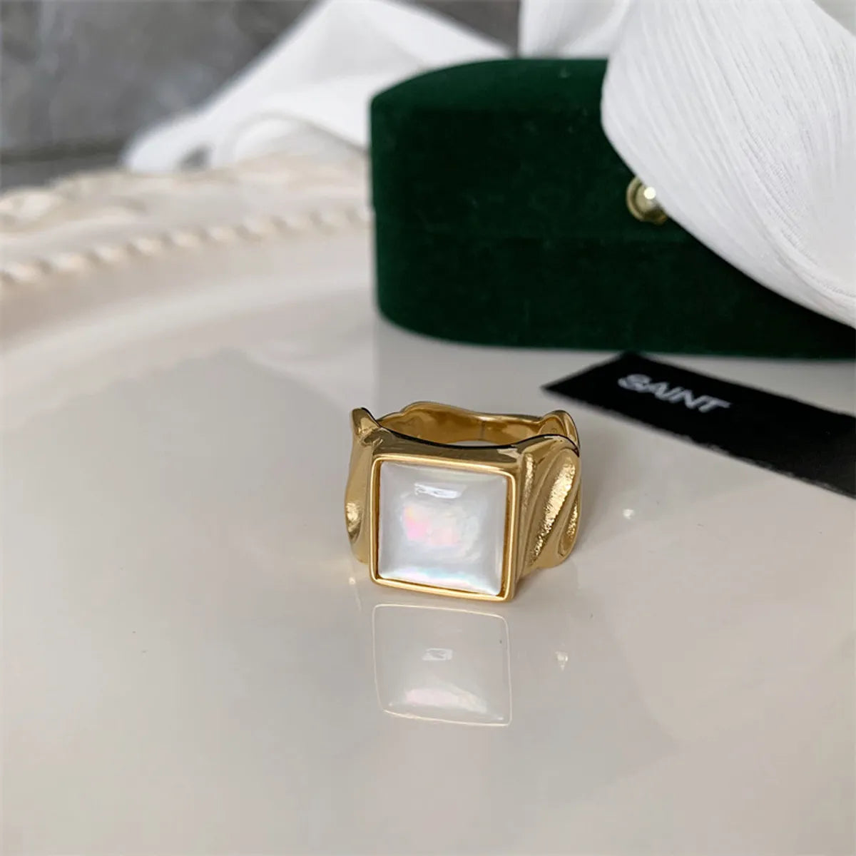 Simple Style Square Stainless Steel Plating 18k Gold Plated Rings