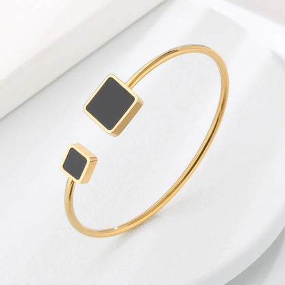 Simple Style Square Stainless Steel Polishing Bangle 1 Piece