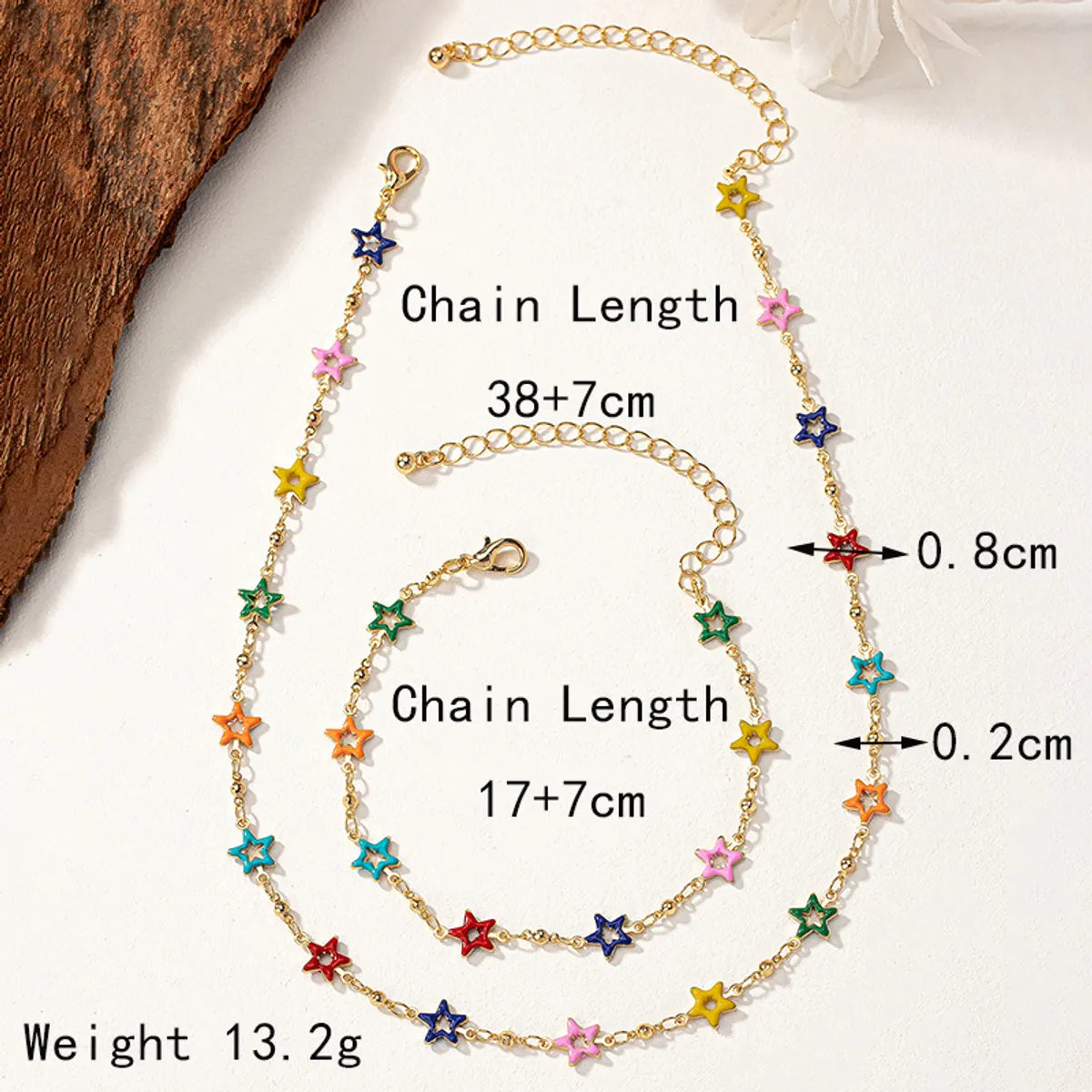 Simple Style Star 14k Gold Plated Alloy Wholesale Bracelets Necklace