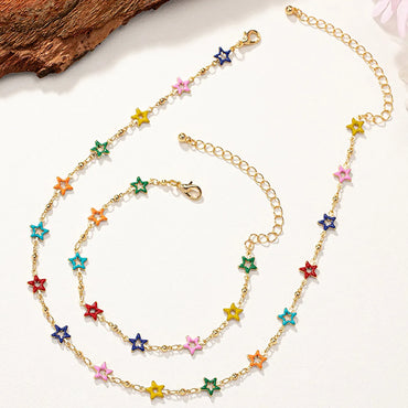 Simple Style Star 14k Gold Plated Alloy Wholesale Bracelets Necklace