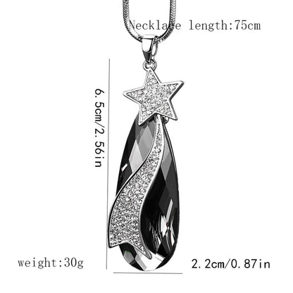 Simple Style Star Alloy Copper Inlay Rhinestones Women's Long Necklace