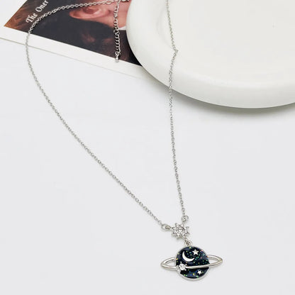 Simple Style Star Alloy Enamel Women's Pendant Necklace