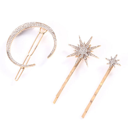 Simple Style Star Alloy Inlay Rhinestones Hair Clip