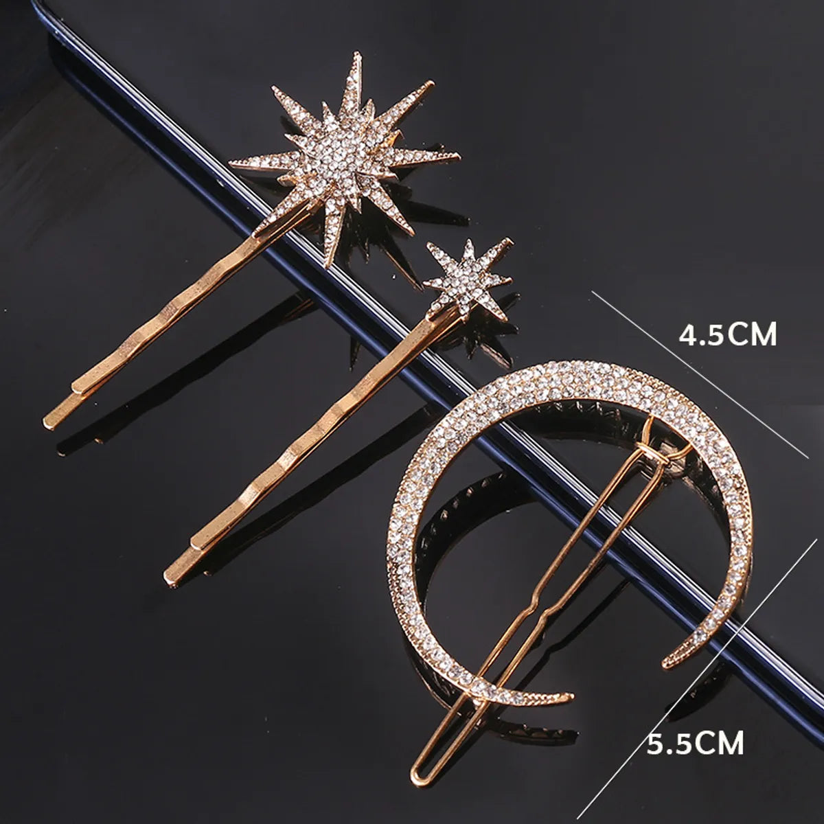 Simple Style Star Alloy Inlay Rhinestones Hair Clip