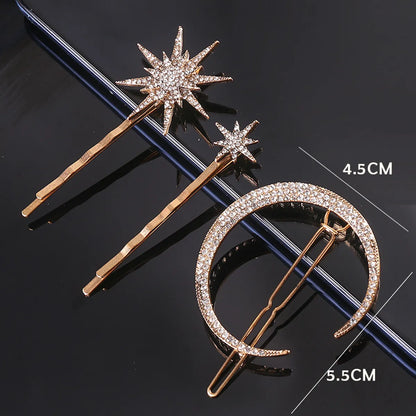 Simple Style Star Alloy Inlay Rhinestones Hair Clip